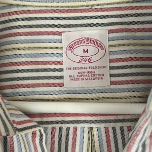 Brooks Brothers 346 Men’s Medium Striped Button-Down Shirt Non-Iron, Dry Cleaned